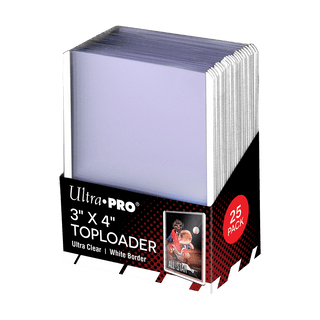 3" x 4" 色付きボーダー 標準サイズカード用 トップローダー （２５枚入り） ホワイト