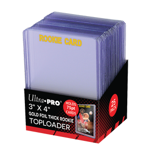 3インチ×4インチ ルーキーゴールド厚型 75PT TOPLOADER® スリーブ（25枚入り）